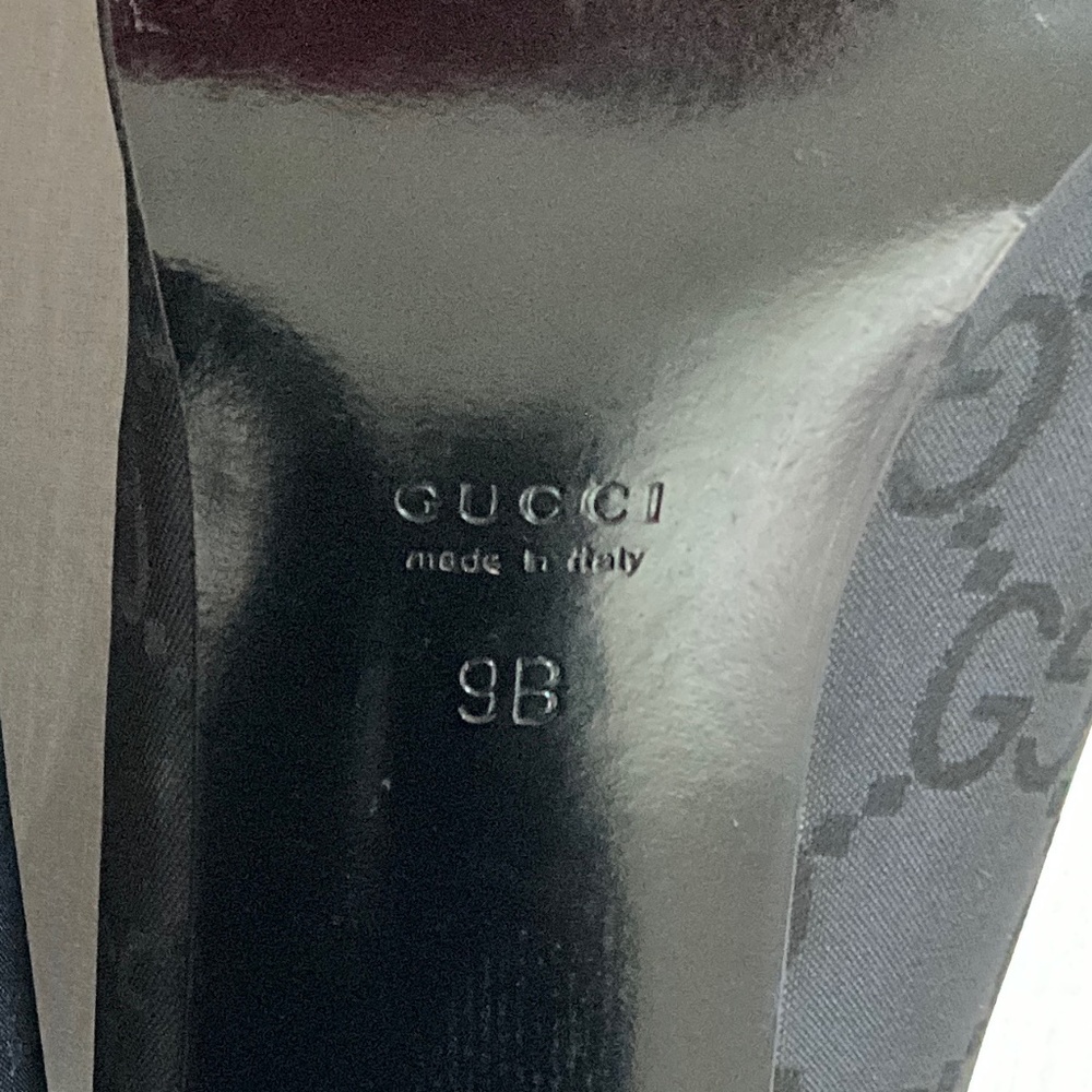 GUCCI Classic Monogram Canvas Pumps Size 9 Black - Picture 7 of 12